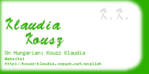 klaudia kousz business card